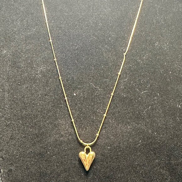 Heart Shape Necklace Titanium Steel w/ Zircon Inlay - NWOT - Picture 2 of 2